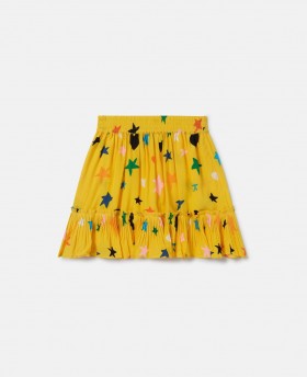Stella McCartney Stufenrock mit Sternenmuster, Gelb | Kinderhose & Shorts