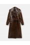  Stella McCartney Κροκόδειλος ανάγλυφο Trench Coat Μόκα Καφέ | Γυναικεία Παλτό και Μπουφάν