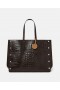  Τσάντα Tote Stella McCartney Stella Studs Μεγάλη με ανάγλυφο κροκόδειλο, Καφέ Καφέ | Γυναικείες Τσάντες Tote