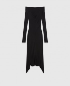  Φόρεμα Stella McCartney με μακριά μανίκια και mesh, μαύρο | Γυναικεία Φορέματα