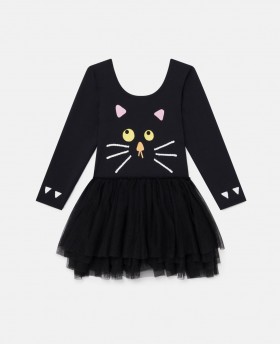 Φόρεμα Stella McCartney Spooky Cat από τούλι, μαύρο | Παιδικά φορέματα και ολόσωμες φόρμες