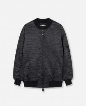  Stella McCartney Μπουφάν Bomber με Τύπωμα Τίγρης, Μαύρο, Γυναικεία Παλτό και Μπουφάν