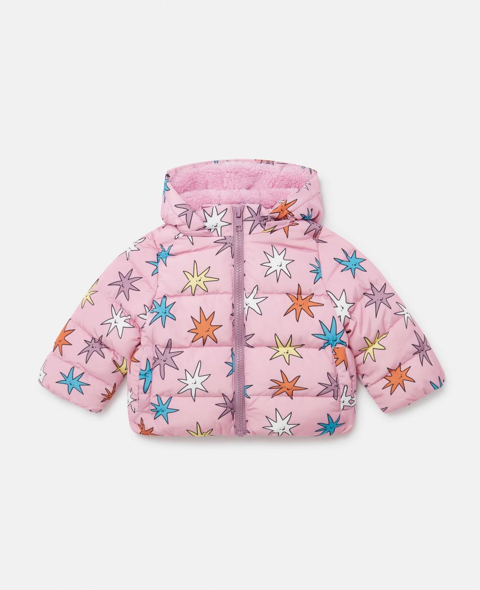  Stella Mccartney Bright Stars Puffer Mont Pembe Çok Renkli | Çocuk Bebek Kız